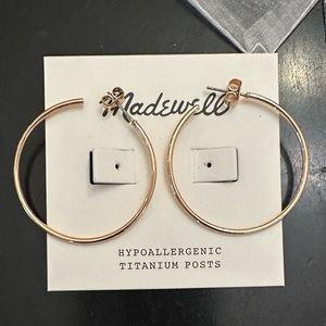 Madewell Medium Hoop Earrings- Rose Gold- NWOT